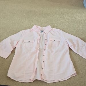 Croft & Barrow Light Pink Women's Button-Down Shirt